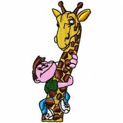 Children And Animals Embroidery Design 6